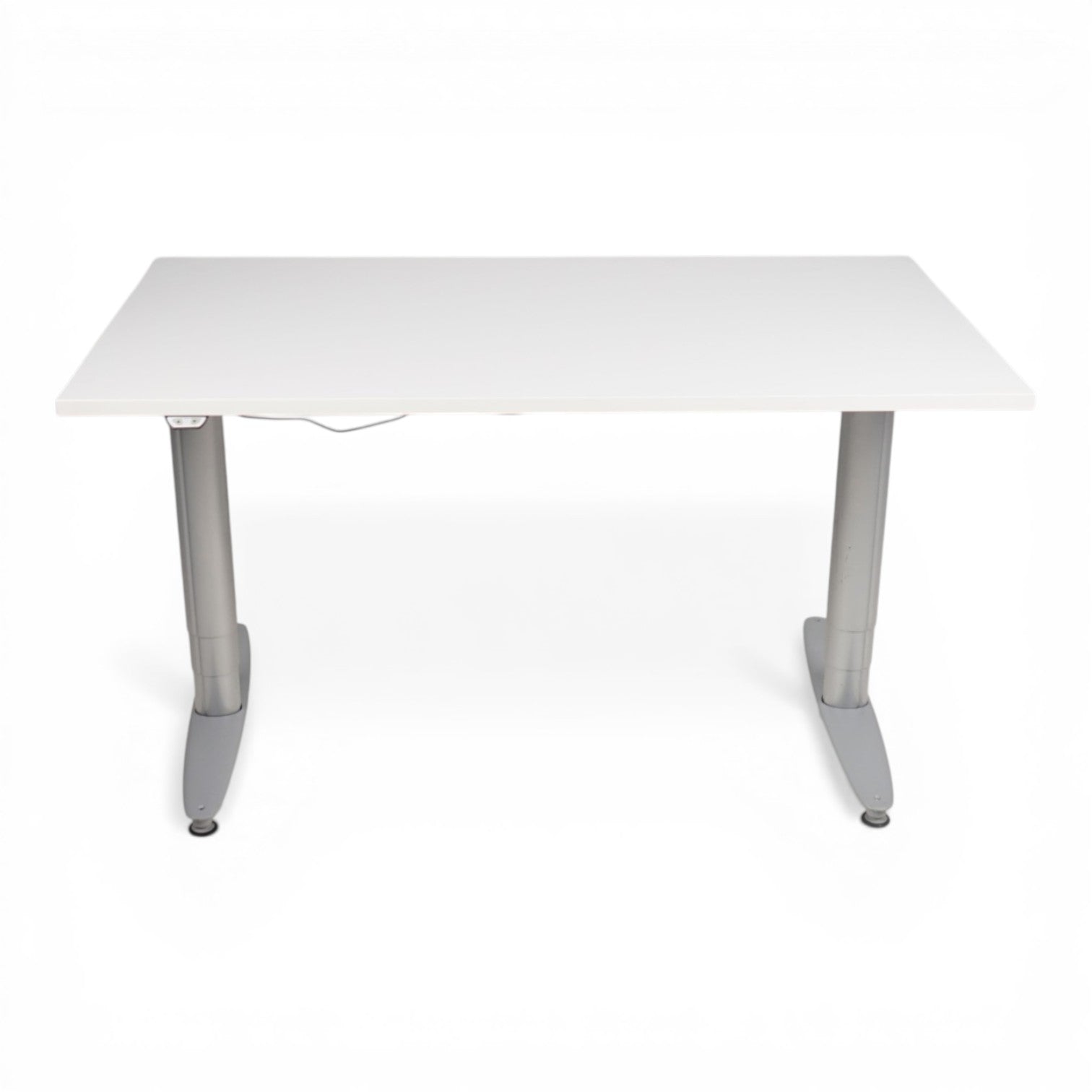 Elektrisk hev/senk skrivebord fra Kinnarps med ny hvit laminat bordplate, 140x80
