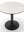 Cafebord, sort understell, hvit plate, Ø80
