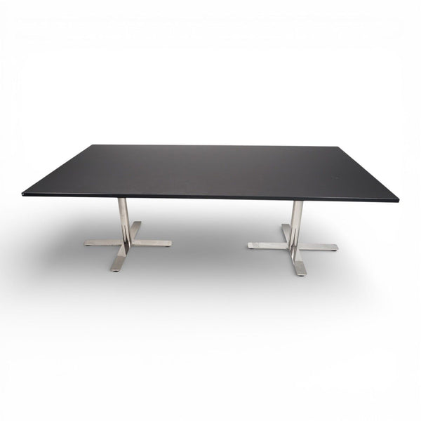 Svart møtebord 240x120 m/ krom understell