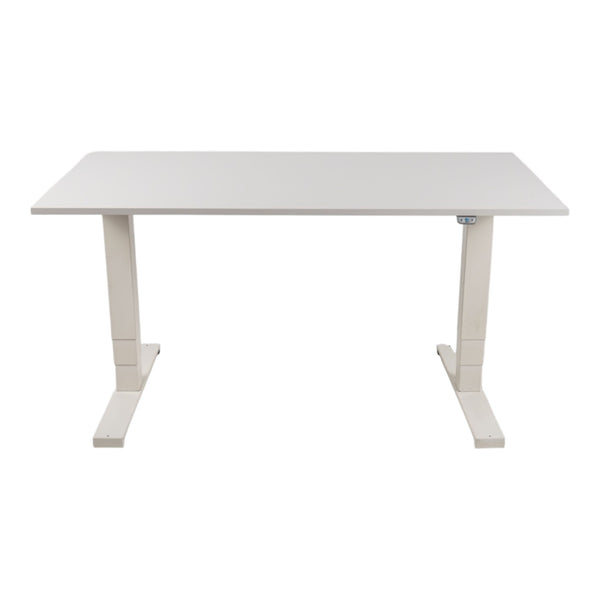 Elektrisk hev/senk skrivebord fra kinnarps, hvit understell med ny hvit laminat bordplate 160x80