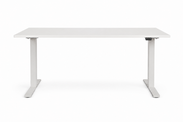 Elektrisk hev/senk skrivebord fra Kinnarps med ny hvit laminat bordplate 160-180