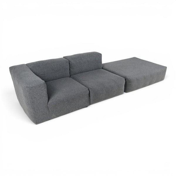 Modulsofa i grått ullstoff – 3 moduler