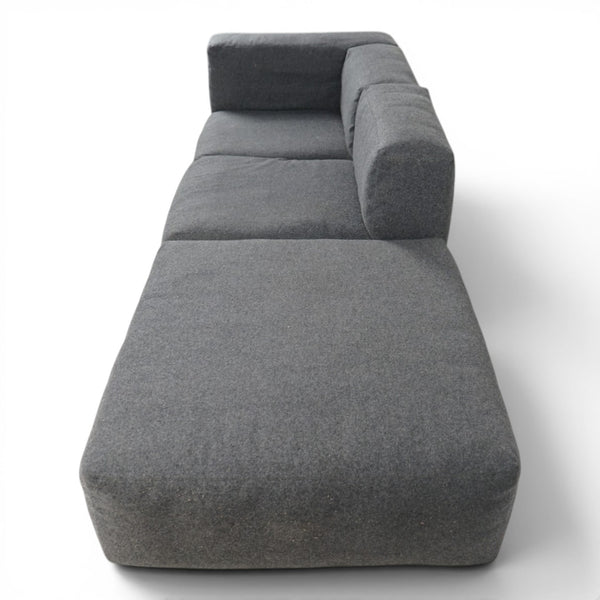 Modulsofa i grått ullstoff – 3 moduler