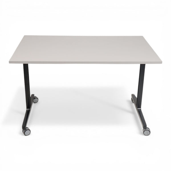 Klappbord 120x70 på hjul grå bordplate, sort understell