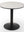 Cafebord, sort understell, hvit plate, Ø80