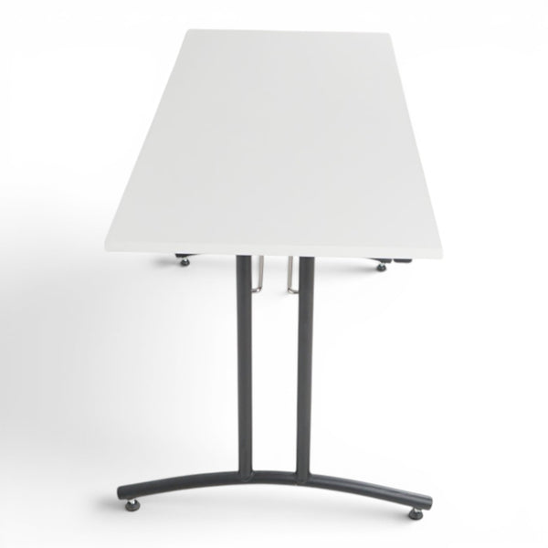 Klappbord 140x60cm, Lys grå bordplate, sort understell.