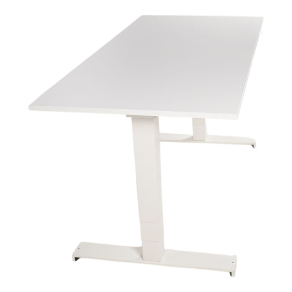 Elektrisk hev/senk skrivebord fra kinnarps, hvit understell med ny hvit laminat bordplate 160x80