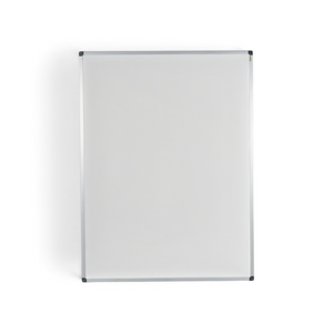 Bi-Office whiteboard i emalje 120x90 cm med sølvfarget aluminiumsramme