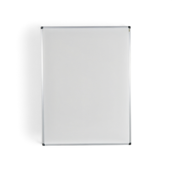 Bi-Office whiteboard i emalje 120x90 cm med sølvfarget aluminiumsramme