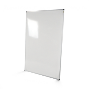 Bi-Office whiteboard i emalje 150x100 cm stående mot hvit vegg