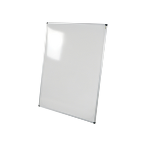 Bi-Office whiteboard i emalje 120x90 cm stående mot hvit vegg