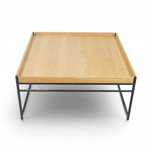 Loopr AS Blå Station Unit L161 salongbord i eik med sort metallunderstell, 78x78 cm kvadratisk design