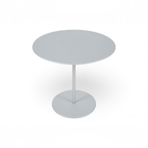 Loopr AS Cassina sidebord i grått metall med rund bordplate og sentrert søylefot