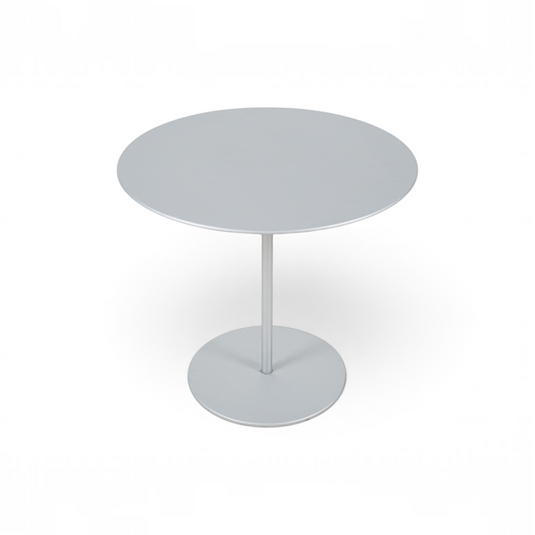 Loopr AS Cassina sidebord i grått metall med rund bordplate og sentrert søylefot