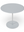 Loopr AS Cassina sidebord i grått metall med rund bordplate og sentrert søylefot
