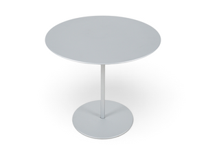 Loopr AS Cassina sidebord i grått metall med rund bordplate og sentrert søylefot
