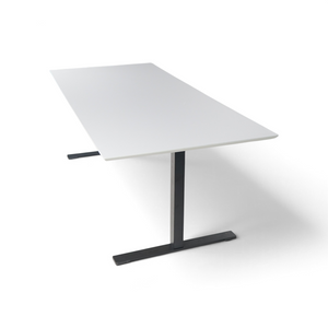 Loopr AS Dencon Delta møtebord med grå bordplate og sort understell, 200x90 cm, moderne kontormøbel