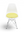 Vitra Eames Plastic Chair med hvitt skall, grønn sittepute og krombein
