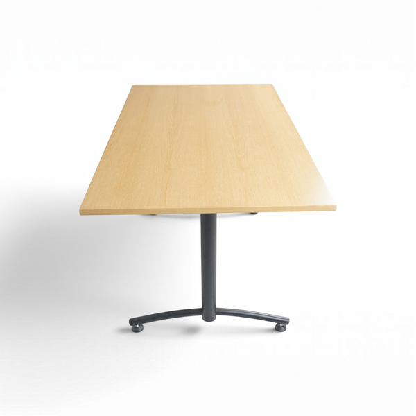 Loopr AS konferansebord med eikefarget bordplate og sort understell, 140x80 cm