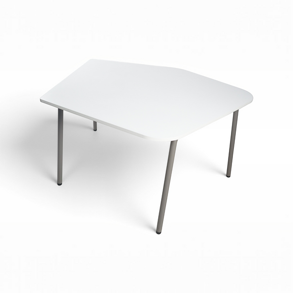Loopr AS FourReal Flake Diamond spisebord med hvit bordplate og grå metallbein i moderne design