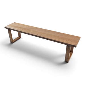 IKEA MÖRBYLÅNGA benk i brunbeiset eik med rektangulær form og solid ramme