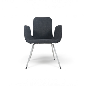 Loopr AS IKEA PATRIK konferansestol i sort tekstil med grå metallben og armlener