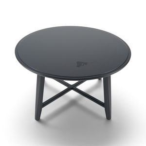 KRAGSTA sort sofabord med kryssunderstell, 90 cm diameter