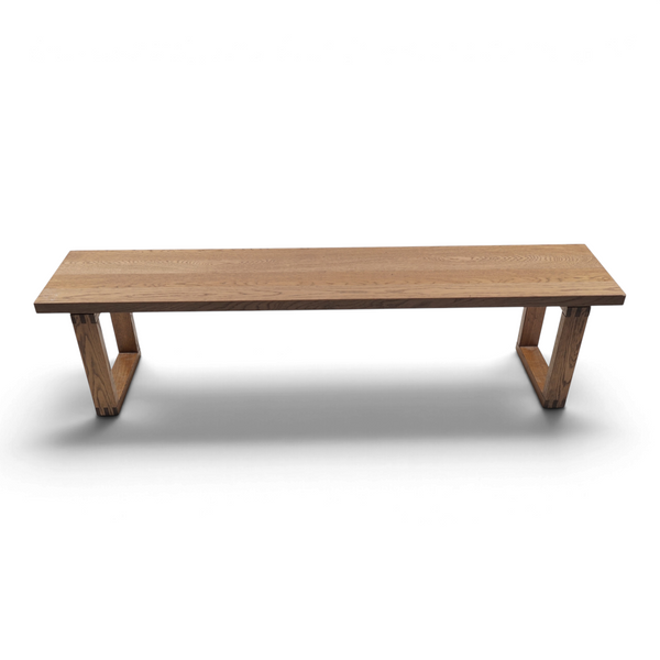 IKEA MÖRBYLÅNGA brun træbenk med enkelt design og solide U-formede ben