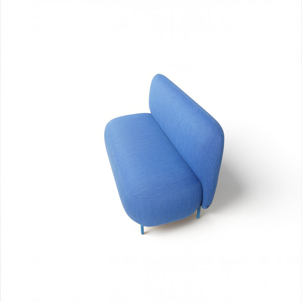 Loopr AS Pedrali Modus sofa i blått tekstiltrekk med avrundede former og slanke ben
