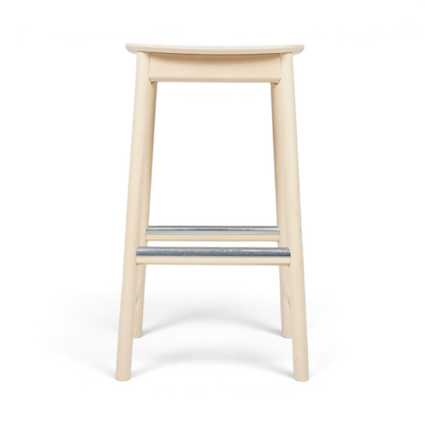Loopr AS RÖNNINGE barkrakk i lys eik med fotstøtte, 75 cm høy, minimalistisk design for kjøkkenøy