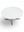 Rundt hvitt sofabord med sølvfarget kryssunderstell, 90 cm diameter