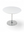 Loopr AS rundt kafébord med hvit bordplate og sølvfarget understell i metall, 80 cm diameter.