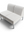 Lysegrå 2-seters sofa uten armlener, sett fra siden