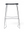 Barkrakk i sort med sølvfarget understell, 80 cm høyde, minimalistisk design