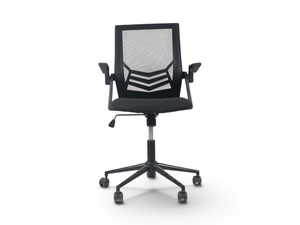 Loopr AS kontorstol i sort med nettingrygg, justerbare armlener og hjul for ergonomisk støtte på kontoret