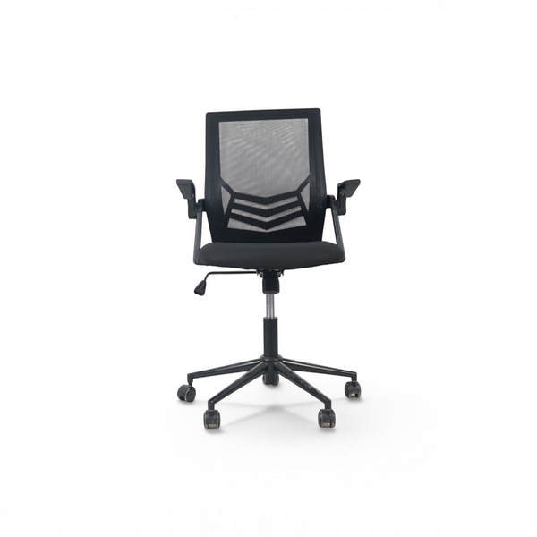 Loopr AS kontorstol i sort med nettingrygg, justerbare armlener og hjul for ergonomisk støtte på kontoret