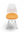 Vitra Eames Plastic Chair i hvitt med oransje sittepute og krombein