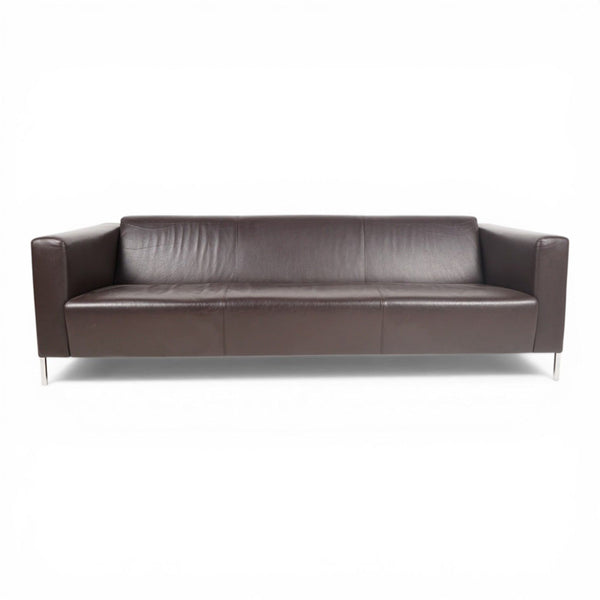 3-seter brun skinnsofa fra Moroso