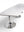 Møtebord 420x120, hvit bordplate med sentrert kabelgjennomføring, krom understell