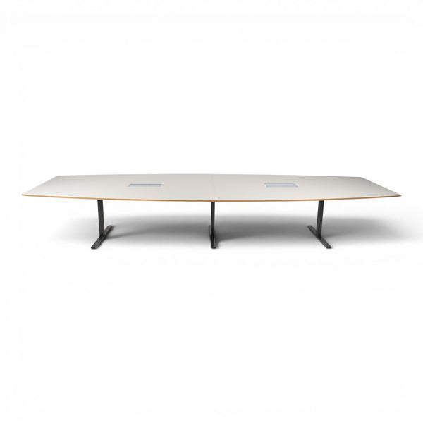 Møtebord beige 450x110-140cm, sort understell