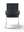 Refurnish by Loopr Ahrend konferansestol i sort med ribbet rygg og understell i sølvfarget metall
