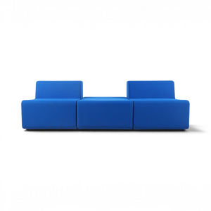 Refurnish by Loopr modulær Ahrend loungeserie i lyseblått tekstil med to ryggstøtter og midtseksjon