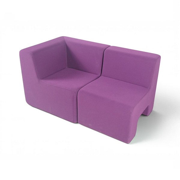 Refurnish by Loopr Ahrend modulær loungesofa i mørklilla tekstil med moderne minimalistisk design