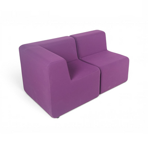 Refurnish by Loopr Ahrend modulær loungeserie i mørklilla tekstil med to sammenkoblede moduler