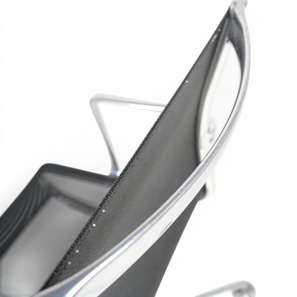 Refurnish by Loopr Alias conference chair with black mesh seat and chrome frame
