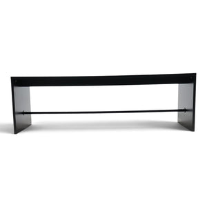 Refurnish by Loopr arbord black minimalist bench with a sleek horizontal support bar on a white background