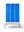 Refurnish by Loopr CLASSIC garderobeskap med tre blå seksjoner og integrert benkestativ i stål og tre.