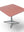 Refurnish by Loopr square burgundy nanolaminate table with a four-legged base