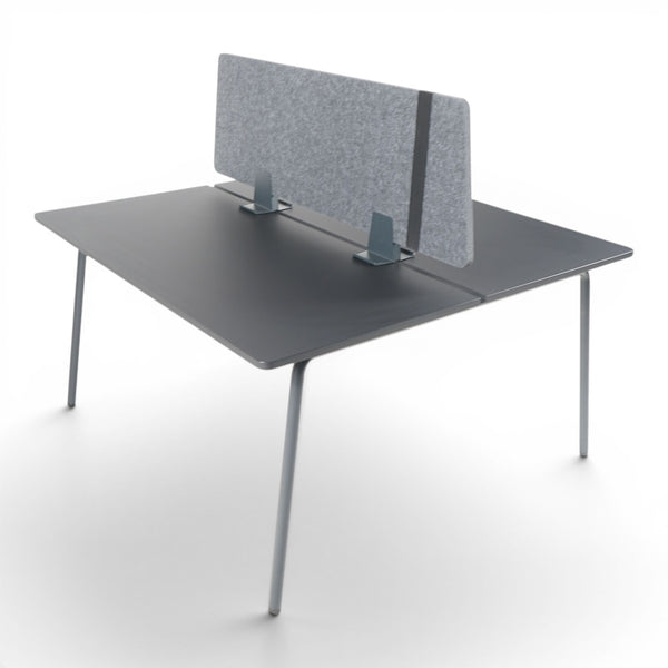 Refurnish by Loopr dark grey desk with grey felt divider, 140x140cm