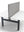 Refurnish by Loopr dobbel hev/senk-skrivebord med hvite plater, sort understell og grå skillevegg for kontorlandskap